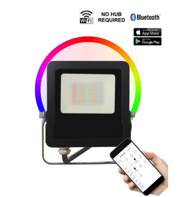 SMTFLOOD LED Smart Dimmable 5000K+RGB Flood Lights IP65